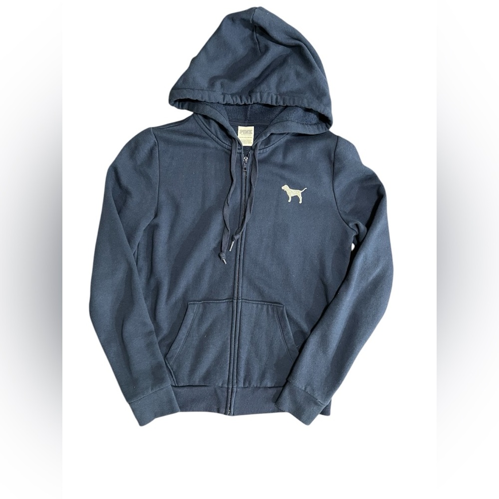 PINK Victoria's Secret Blue Hooded Jacket with Logo